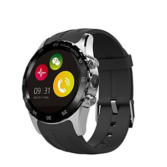 GH Brothers KW08 Bluetooth Smart Sports Watch Clock NFC Wrist GSM Smart Watch Sync Call SMS Support SIM Card for Android Phones (Black Sliver)