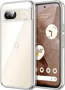 JETech Case for Google Pixel 8a 6.1-Inch 2024, Non-Yellowing Shockproof Bumper Protective Phone Cover, Anti-Scratch Hard PC Back (Clear)