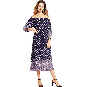 PAGE ONE Women's Long Sleeve Vintage Maxi Dresses Casual Dresses Elgant Wedding Guest Dresses Party Dresses Holiday Dresses