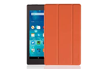 Amazon Fire HD 8 Case (2016 6th GEN) -NUYEA Ultra Slim Lightweight PU Leather Folio Case with Smart Auto Wake/Sleep for Fire HD 8 (2016 Released)-Tangerine