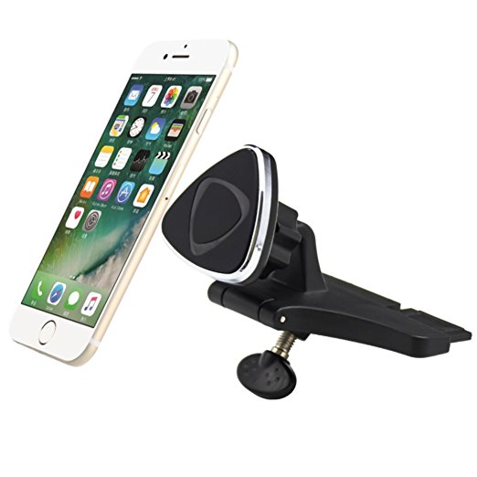 Woleyi Car Phone Holder,CD Slot Magnetic Car Phone Mount Cradle-less Design for iPhone 7, 7 Plus, 6, 6S, Samsung, S7 Edge, HTC and more