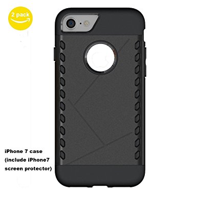RUITAI iPhone 7 Case , Armor Protection Defense iPhone7 Back Cover Case Shield Armor With iPhone7 Screen Protector for Apple iPhone 7 (Black)