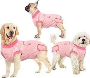 IDOMIK Dog Recovery Suit After Surgery,Breathable Dog Surgery Recovery Suit for Female Male Dogs Cats,Dog Surgical Onesie for Spay Neuter Surgery,E-Collar Cone Alternative Anti-Licking Abdominal Wound