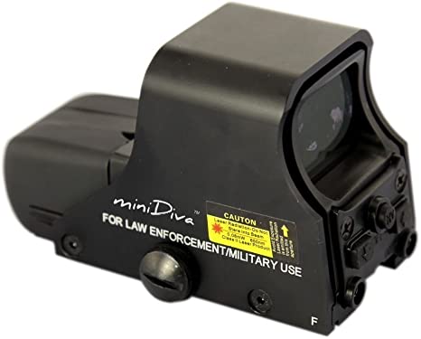 Minidiva® 551 Holographic Sight Red Green Point Visier / Dot Sight Scope, 10 Levels Brightness, Fits Any 20mm Rail