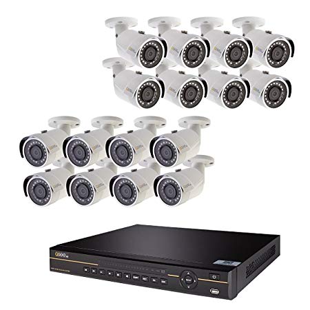 Q-See Home Security System (QC826-16GJ-3) 16 Channel 4K Ultra HD NVR with 3TB Hard Drive and 16 5MP Color Night Vision Bullet Cameras