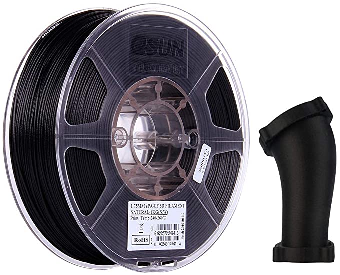 eSUN Carbon Fiber Filled Nylon Filament 1.75mm, PA-CF 3D Printer Filament, 1KG Spool 3D Printing Filament for 3D Printers, Natural