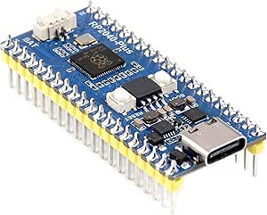 waveshare RP2040-Plus Board with Pre-Soldered Header, Pico-Like MCU Board Based on Raspberry Pi RP2040, Dual-Core Arm Cortex M0  Processor Onboard 4MB Flash,USB-C Connector,Recharge Header,etc