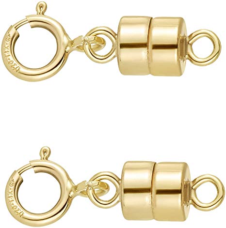 14K Gold Filled Magnetic Clasp for Jewelry and Necklaces | 4.5 mm | Made in USA [2 Pack]