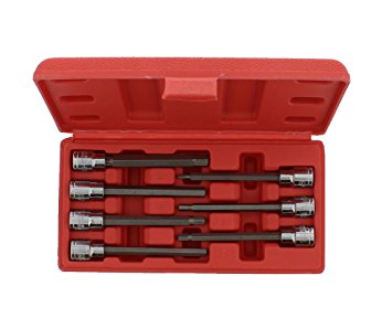 ABN Extra-Long SAE Standard Socket 7-Piece Set, 3/8” Inch Hex Drive – 1/8”, 9/32”, 3/16”, 7/32”, 1/4, 5/16”, 3/8”