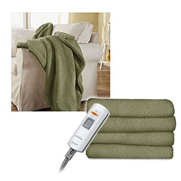 Sunbeam LoftTec Ultra-Soft Heated Electric Throw Blanket - Sage Green