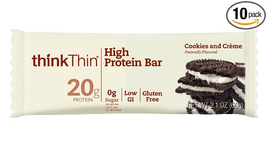 thinkThin High Protein Bars, Cookies and Crème, 2.1 oz Bar (10 Count)