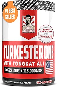 Turkesterone 15,000mg [Max Potency]   BioPerine® for High Absorption Supplement with Tongkat Ali - Increase Lean Muscle Growth & Recovery, Drive & Stamina - USA Made & Non GMO - 120 V Capsules