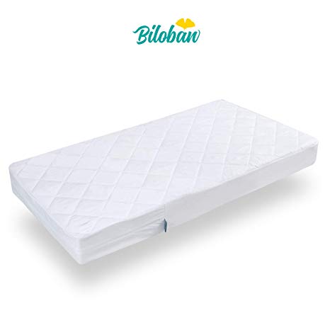 Zippered Crib Mattress Protector - Waterproof Crib Mattress Encasement, Breathable and Absorbent, 6 Sides Fully Encased Crib Mattress Cover.