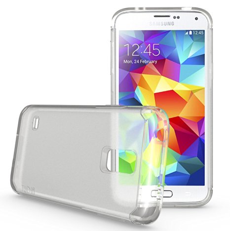 TUDIA Ultra Slim LITE TPU Bumper Protective Case for Samsung Galaxy S5 Mini ** For S5 Mini Version ONLY ** (Frosted Clear)