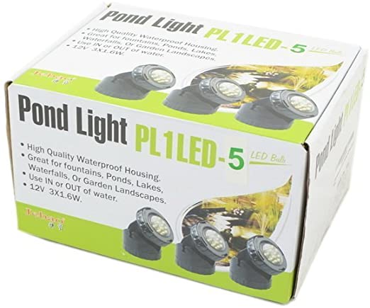 Jebao Submersible LED Pond Light with Photcell Sensor, Set of 5