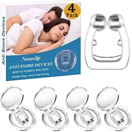 Magnetic Anti Snore Nose Clip 4pcs Silicone Anti Snore Nose Clip Reusable Nasal Dilators Stop Snoring Devices Anti Snore Devices for Removal of Noise Relief Nasal Dilator Snore Reduce Aids for Women
