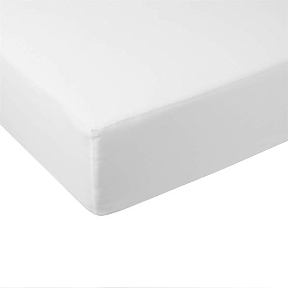 sheetsnthings Solid 600 Thread Count, 100-Percent Bamboo Twin Extra Long (XL) Size Fitted Sheet (White)