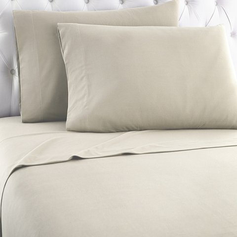 Shavel Home Products Micro Flannel Sheet Set, Full, Taupe