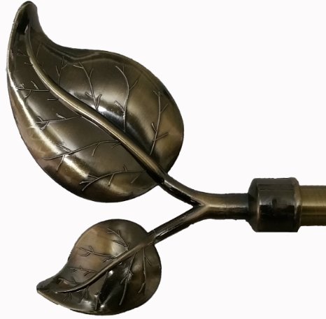 Fancy Collection Rod Décor - NEW Decorative Curtain Rod All Sizes Window Rods 00109 (Anti/Brass, 70"-120")