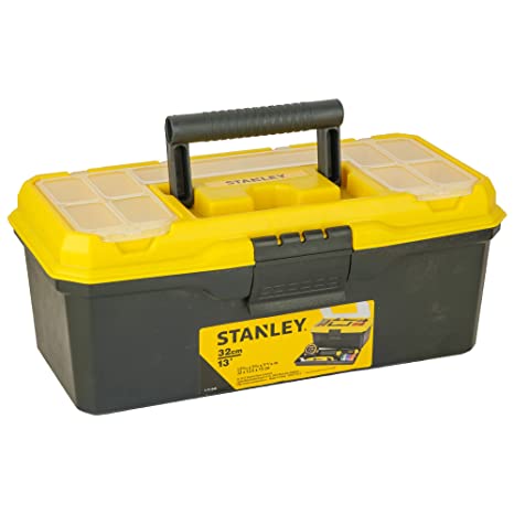 STANLEY 1-71-948 13'' Organised Maestro Plastic Tool Box with Clear top lid Yellow