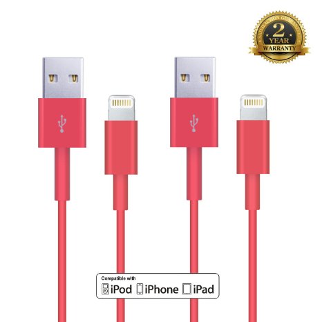 Adoric TM 2 Pack 10ft EXTRA LONG Extended Length  3 Meter Lightning to USB Cable for Charging and Sync 8 pin Cord Compatible with iPhone 5  5s  5c  6  6 Plus  iPad Air  mini  iPod 7 Compatible with the Latest iOS 100 2-Year Satisfaction Guarantee White