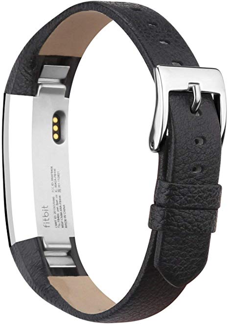 iGK Genuine Leather Replacement Compatible for Fitbit Alta Band and Fitbit Alta HR Bands, Leather Wristbands Straps for Women Men