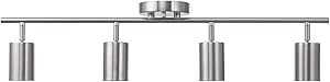 Globe Electric Pratt 4-Light Track Lighting, Brushed Nickel Finish, Bulb Not Included