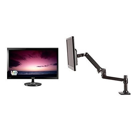 ASUS VS278Q-P 27" Full HD  1920x1080 1ms DisplayPort HDMI VGA Back-lit LED Monitor and AmazonBasics Single Monitor Arm Set