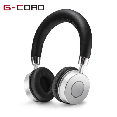 G-Cord (TM) Aluminum Lightweight On-Ear Stereo Wireless Bluetooth V4.0 Headphones Headset with Built-in Mic