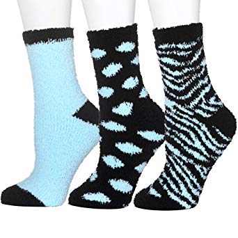 5 or 4 or 3Pairs Fuzzy Socks Women Girls Microfiber Slipper Sleeping Winter Warm Thermal Home Crew Socks Holiday Gifts FAYBOX