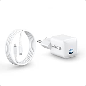 USB C Ladegerät 20W, Anker 511 Ladegerät (Nano), PIQ 3.0 kompaktes Schnellladegerät mit 180cm USB C auf Lightning Kabel (MFi zertifiziert), iPad Ladegerät für iPhone 14/13 Serie/iPad Pro und mehr