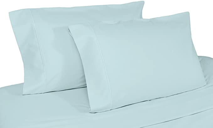 Whisper Organics 100% Organic Cotton Pillow Case Set, 300 Thread Count - GOTS Certified (King, Ocean Blue)