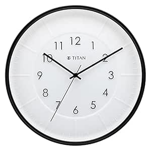 Titan Contemporary Wall Clock with Raised Numbers - 30.8 cm x 30.8 cm (Medium,Black,Plastic)