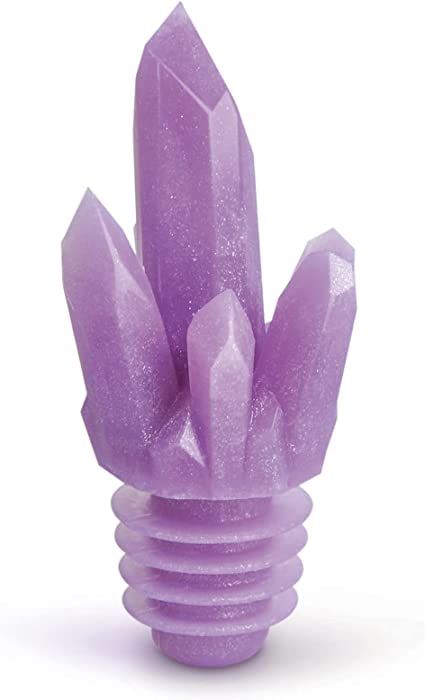 Genuine Fred LIQUID CRYSTAL, Crystal Bottle Stopper, Purple, 3 inches