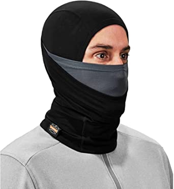 Ergodyne Standard Dual-Layer Balaclava Face Mask, Black, One Size