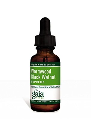 Gaia Herbs Wormwood Black Walnut Supreme Supplement Bottle, 1 Ounce, 2 count