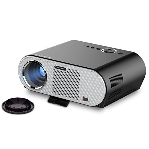 Lucky Clover Portable HD Multimedia Video Projector 1280 x 720 Native Resolution Supports 1080P for Home Movie Theater, Games, Computer and Mobile Phone Display
