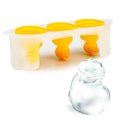 Tovolo Rubber Ducky Ice Molds, Flexible Silicone, Tray Handles, Set of 3