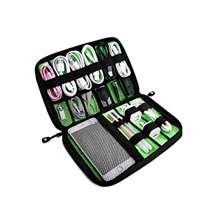 DEFWAY Travel Electronics Accessories Organizer Bag Portable Universal USB Cable Case for Hard Drives Power Bank Phone