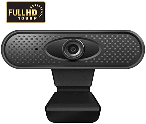 QKDCDB Webcam 1080P with Microphone HD Web Cam Streaming Webcams Video Calling Recording for PC/MAC/Laptop/Desktop Plug and Play USB Camera for YouTube Compatible with Windows 7/8/10/XP