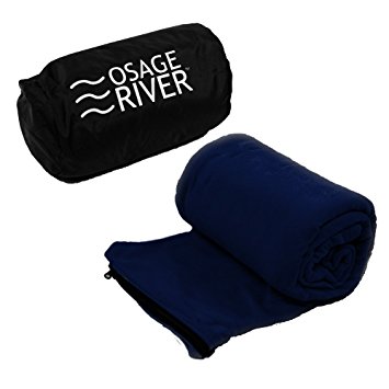 Osage River Microfiber Fleece Zippered Sleeping Bag Liner with Carry Storage Bag