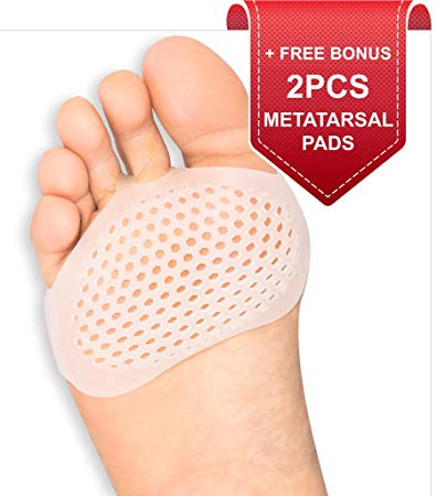 Metatarsal Pads Ball of Foot Cushions - Soft Gel Ball of Foot Pads - Mortons Neuroma Callus Metatarsal Foot Pain Relief Bunion Forefoot Cushioning Relief Women Men