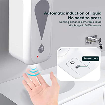 ZON Alcohol Spray Hospital Hand Sanitizer Machine Soap Dispenser Automatic Touchless Touch Free Wall Mounted Motion Sensor Smart Soap Dispenser for Restaurants Home Public 1200ML