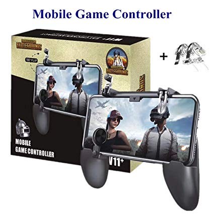 PUBG Mobile Game Controller - Aovon [2019 Upgrade Version] Sensitive L1R1 Shoot Aim Game Trigger Joystick Gamepad Grip for 4.7-6.5 inch Smartphone, Gift for Kids and Players