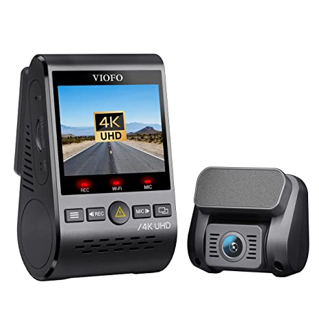 VIOFO A129 Pro Duo 4K Dual Dash Cam 3840 x 2160P Ultra HD 4K Front and 1080P Rear Car WiFi Dash Camera 8MP Sensor GPS, Buffered Parking Mode, G-Sensor, Motion Detection, WDR, Loop Recording