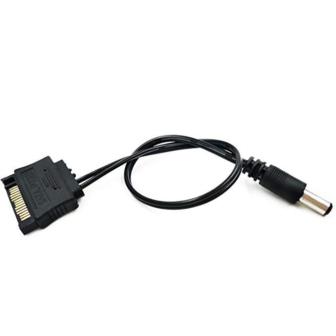 airgoo SATA Power Cable - 15Pin SATA Male Connector to DC 5.5 x 2.1mm Male Connctor with 18AWG Cable - DC 12V Output for Hard Drive Disk HDD/SSD SATA Converter Adapter and RGB LED Computer Lights