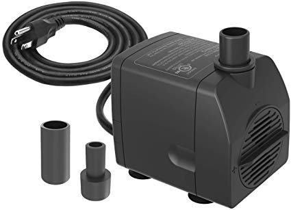 Knifel Submersible Pump 200GPH Ultra Quiet with Dry Burning Protection 5.2ft High Lift for Fountains, Hydroponics, Ponds, Aquariums & More…