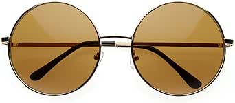 zeroUV Super Large Oversized Metal Round Circle Sunglasses