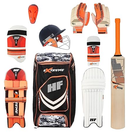 HF Extreme Edition English Willow Complete Cricket KIT (Boy's Set of 5 NO (Ideal for 10-12 Years))