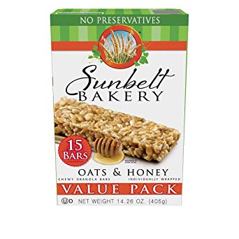 Sunbelt Bakery Oats and Honey Chewy Granola Bars Value Pack (15 Count)
